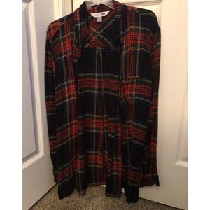 Long plaid button down